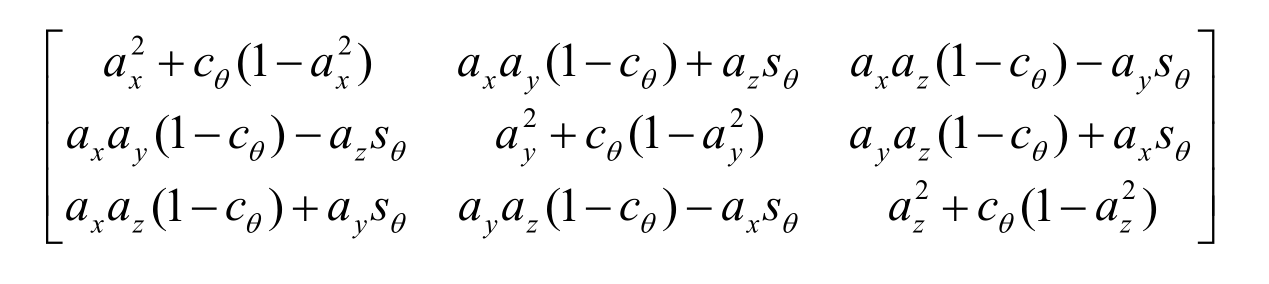 Axis Angle to Rotation Matrix